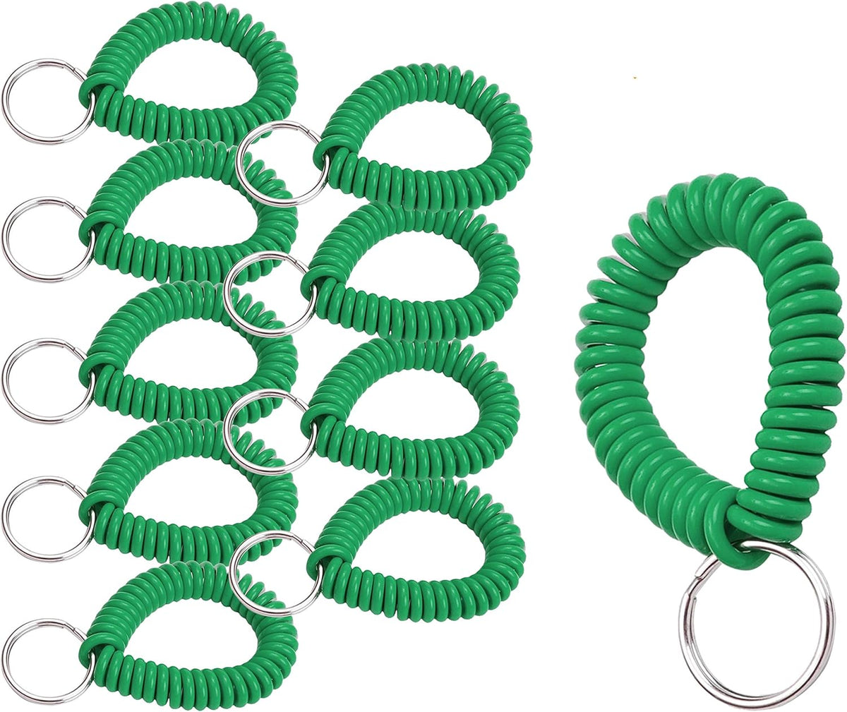 ucky Line 2” Spiral Wrist Coil with Steel Key Ring, Flexible Wrist Band Key Chain Bracelet, Stretches to 12”, Purple, 10 Pack (41065)