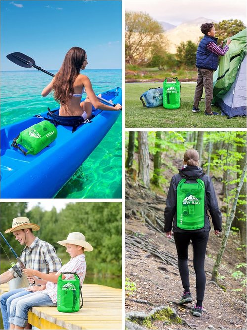 HEETA Waterproof Dry Bag - Lightweight Roll Top Storage Backpack with Phone Case | 5L/10L/20L/30L/40L Sizes for Travel, Swimming, and Boating