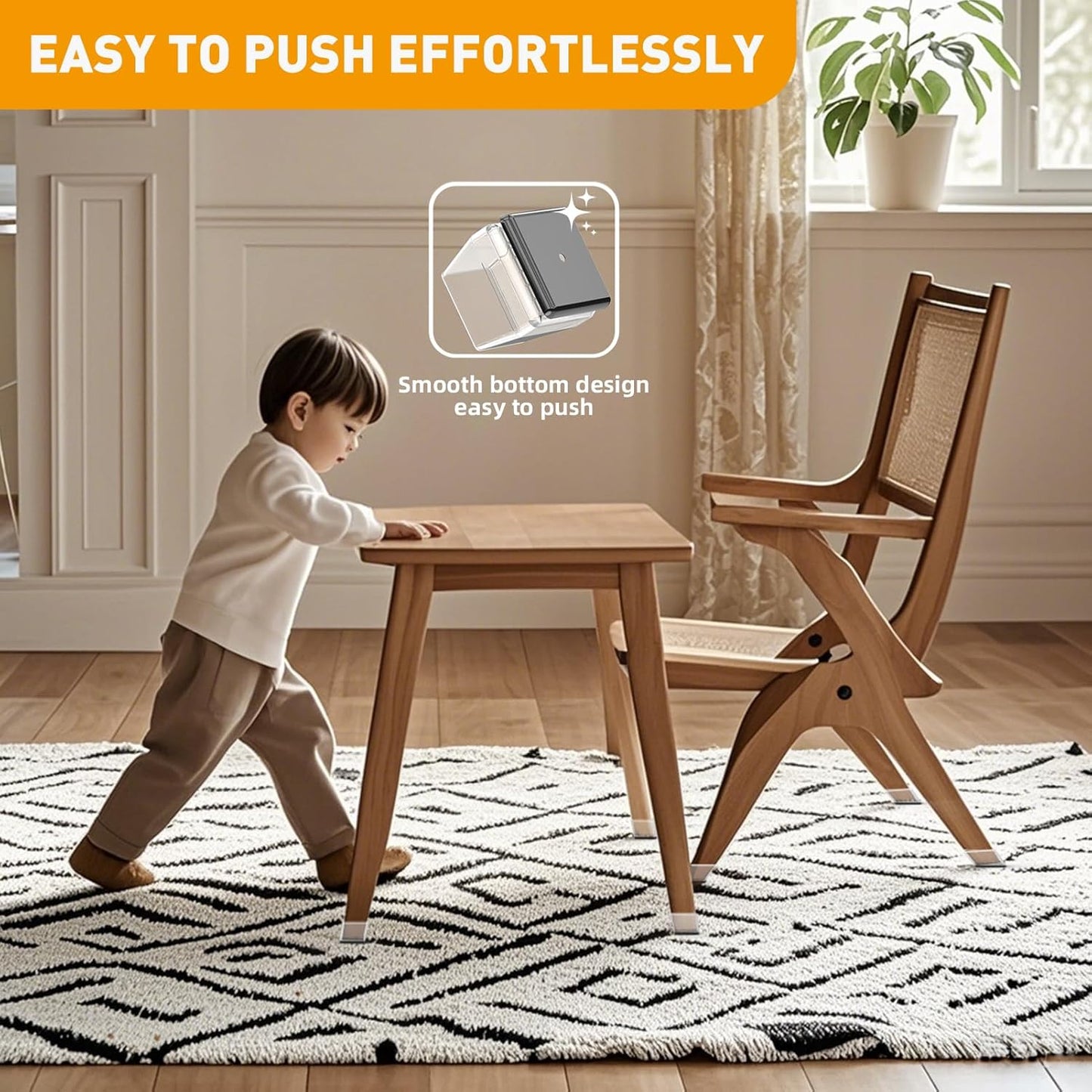 Furniture Sliders,24 PCS Chair Leg Sliders for Carpet, Furniture Movers Sliders, Carpet Chairs Furniture Glides, Floor Protectors, Carpet Moving Sliders Easily Move. (Clear, Fit:0.9-1.15")