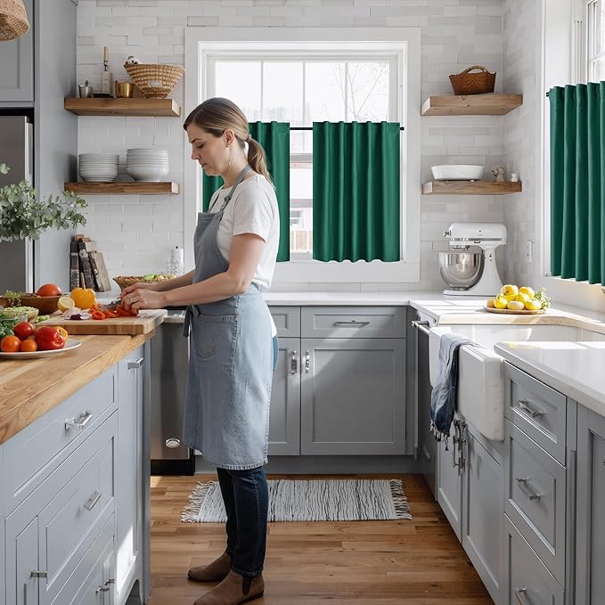 RYB HOME 100% Blackout Short Curtains
