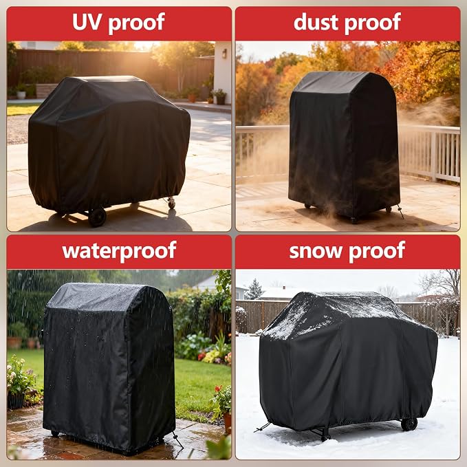 Grill Cover, Large 75-Inch Heavy Duty Waterproof UV Resistant BBQ Grill Cover for Outdoor Grill, Fit for Nexgrill Brinkmann Weber Char-Broil and More