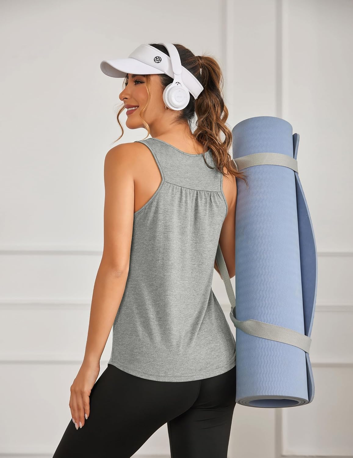 PINSPARK Workout Tops for Women - Lightweight Racerback Tank Tops | 2-Pack Sleeveless Gym Shirts, S-3XL
