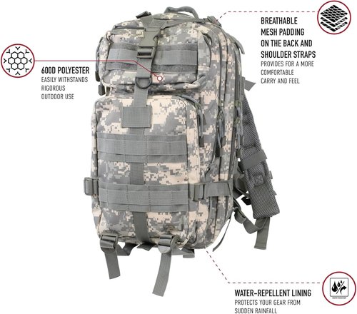 Camo Medium Transport Pack by Rothco - Durable, Versatile Tactical Backpack