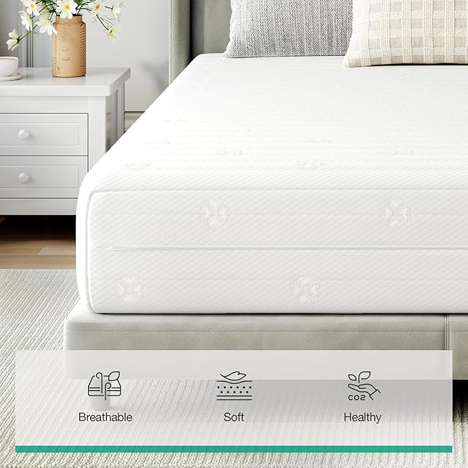 Novilla Queen Mattress, 12 Inch Mattress Queen Size, Comfort Foam Mattresses with Air Cutting Design & Breathable Cover for Cooling Night Sleep & Pressure Relief, CertiPUR-US Certified
