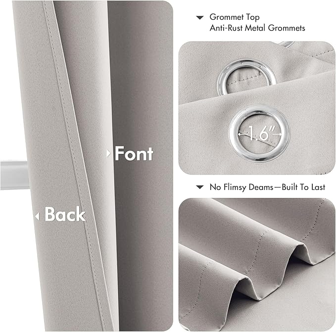 MIULEE Blackout Curtains for Bedroom Living Room 2 Panels, Thermal Insulated