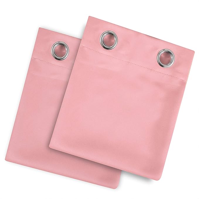 LEMOMO Baby Pink Bedroom Blackout Curtains/52 x 84 Inch Long/Set of 2 Curtain