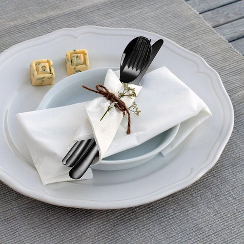 MURRI&MURRDI Stainless Steel Travel Cutlery Set - Reusable 3-Piece Flatware with Case | Black