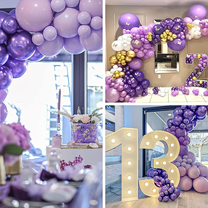PartyWoo Metallic Purple Balloons 50 pcs 5 Inch Small Mini Chrome Purple Latex Balloons for Mardi Gras Graduation Wedding Baby Shower Anniversary Birthday Party Decorations Purple-G105