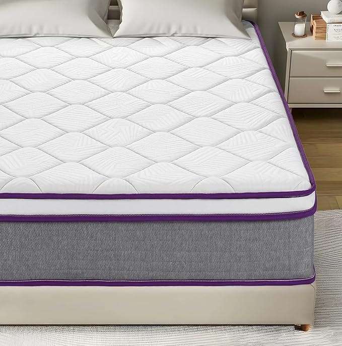 12 Inch Full Size Mattress,Hybrid Full Mattress in a Box, Cool Gel Memory Foam Mattress for Pressure Relieving,Medium Firm Feel,CertiPUR-US Certified