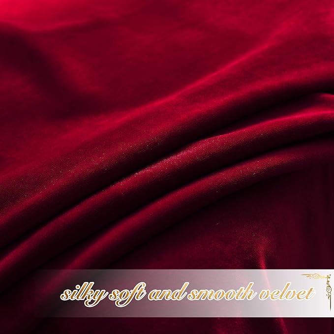 NICETOWN Christmas Red Velvet Curtains and Drapes