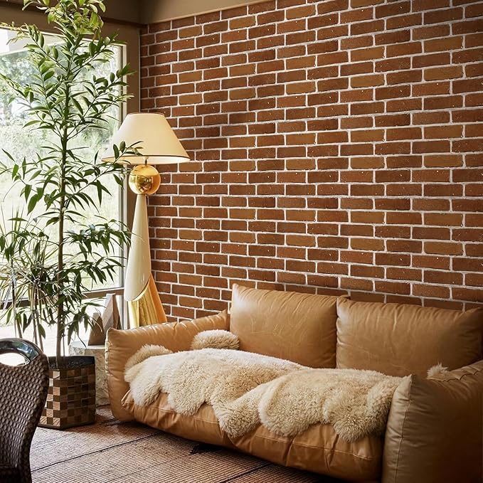 COMSTICKC 3D Faux Brick Wall Panels Peel and Stick Wall Stickers, Small Size