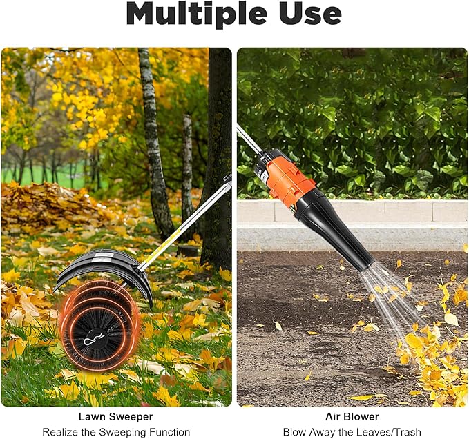 TFCFL Gas Handheld Sweeper,Outdoor Hand Held Broom, 52cc 2 Stroke Broom Walk Behind Sweeper Cleaning Driveway Tools,with Air Cooled Motor, High Performance Cleaning Sweeping Machine 2.3HP 1.7kw
