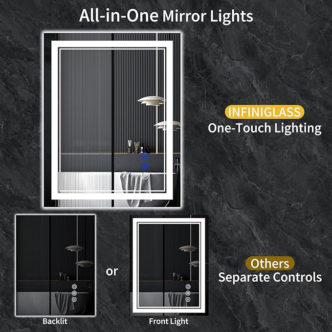 40"x30" LED Bathroom Mirror