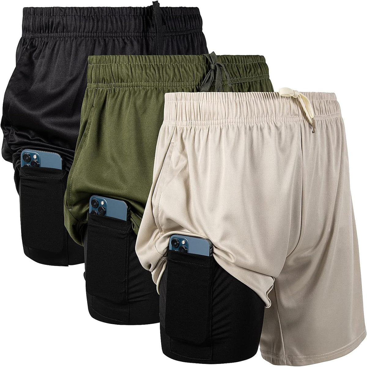Skiennix Men's 2-in-1 Athletic Running Shorts - Ultra Performance 7-Inch Inseam Gym Wear