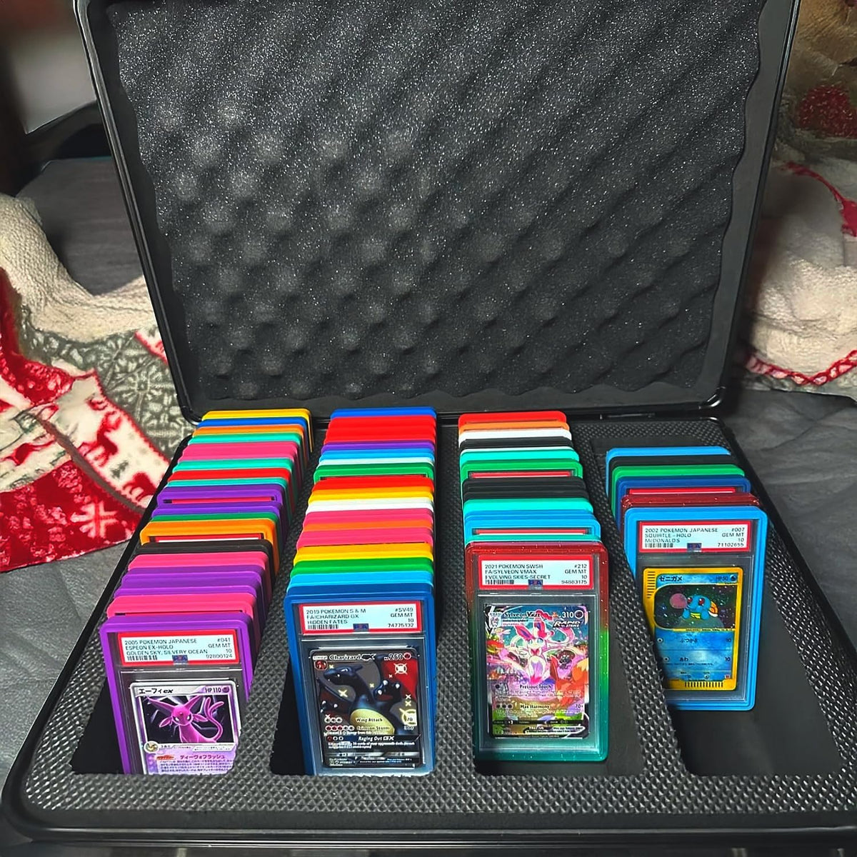 SLAB ARMOR Graded Card Storage Box - 4 Row Case Holds 160+ Slabs | Black with TSA Approved Lock