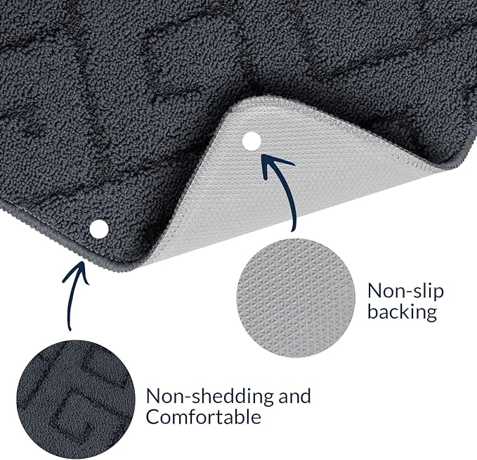 Walensee Indoor Doormat, Front Door Mat for Entrance (32"x48" Grey) Machine Washable Entryway Rug, Non Slip Trapper Door Rugs Absorbent Dirt Low Profile Shoes Scraper Inside Floor Mats for Entry