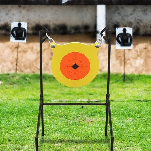 AR500 Steel Shooting Gong Target - 9.5" Diameter Birchwood Casey Boomslang with Stand & Hardware