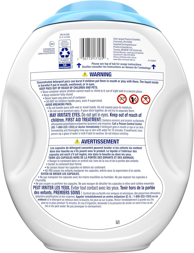 Tide PODS Free & Gentle Laundry Detergent Soap Pacs, 102 Count, Tide PODS Laundry Detergent, Laundry Detergent Pacs, Laundry PODS Detergent
