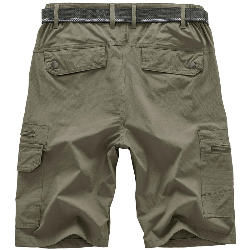 Jessie Kidden Mens Outdoor Casual Expandable Waist Lightweight Water Resistant Quick Dry Fishing Hiking Shorts (Light Green, 42)