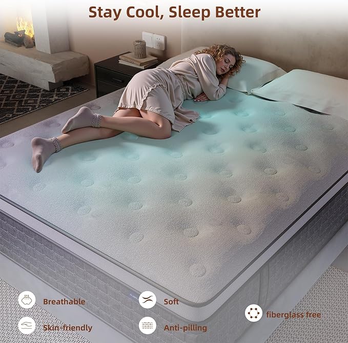 Mattress Full Size, Medium Firm 10 Inch Mattress with Extra Lumbar & Shoulder Support, Hybrid Mattresses with Gel Memory Foam Pain Relief - Fiberglass Free - No Odor - 365 Night Trial
