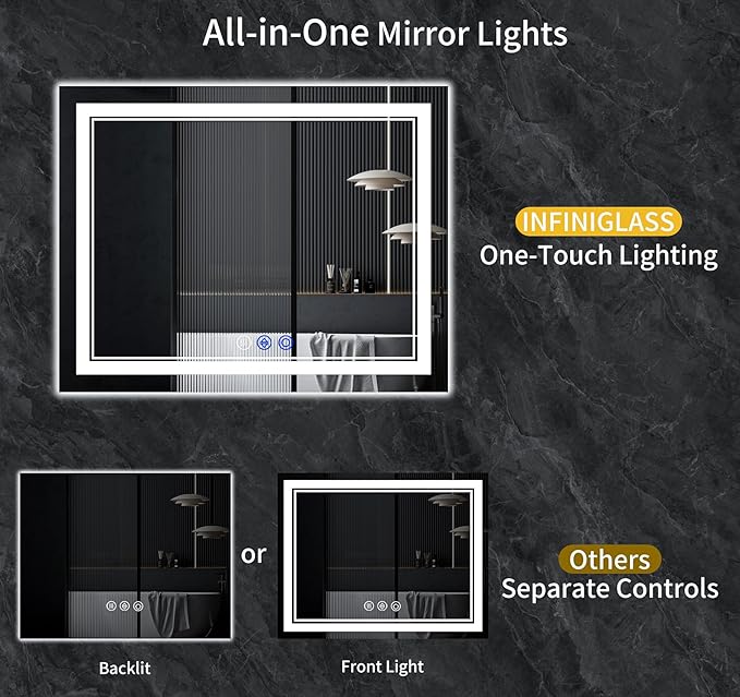 60"x28" LED Bathroom Mirror