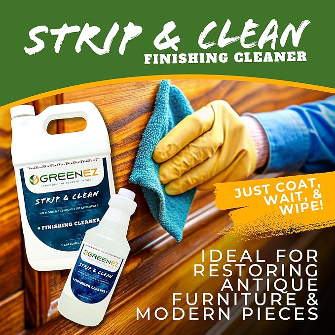 Cleaner | Heavy-Duty Stripper Residue & Grease Remover for Wood | Concentrated Kitchen Degreaser & Stain Remover | Prepares Surfaces for New Finishes - 1 Quart