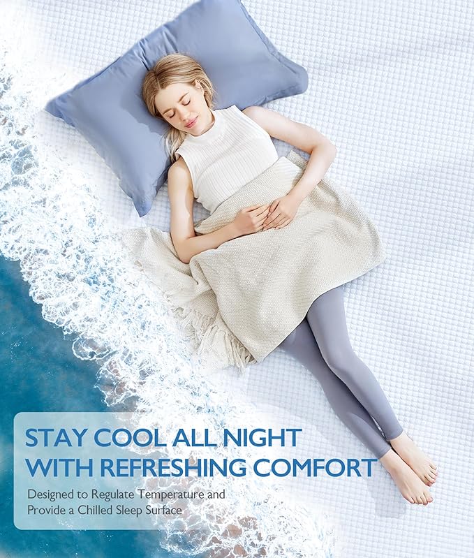 SINWEEK 1.5 Inch Queen Cooling Memory Foam Mattress Topper for Pressure Relief, Thick Bed Mattress Pad with Cooling Soft Cover and Adjustable Straps, CertiPUR-US Certified