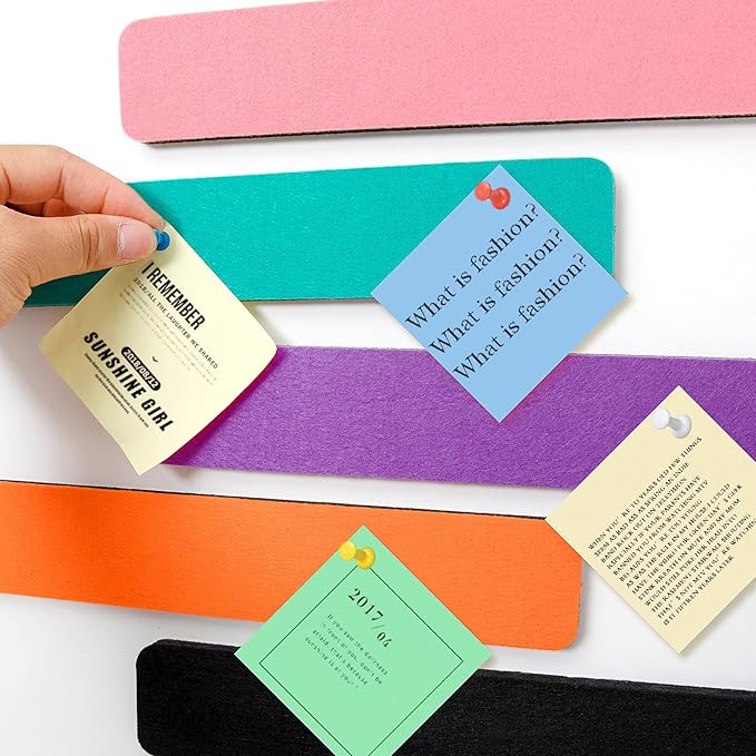 5 Pack Felt Pin Board Bar Strips Bulletin Board