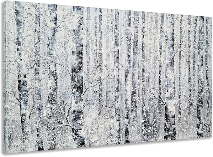 Yihui Arts Modern Birch Tree Canvas Wall Art