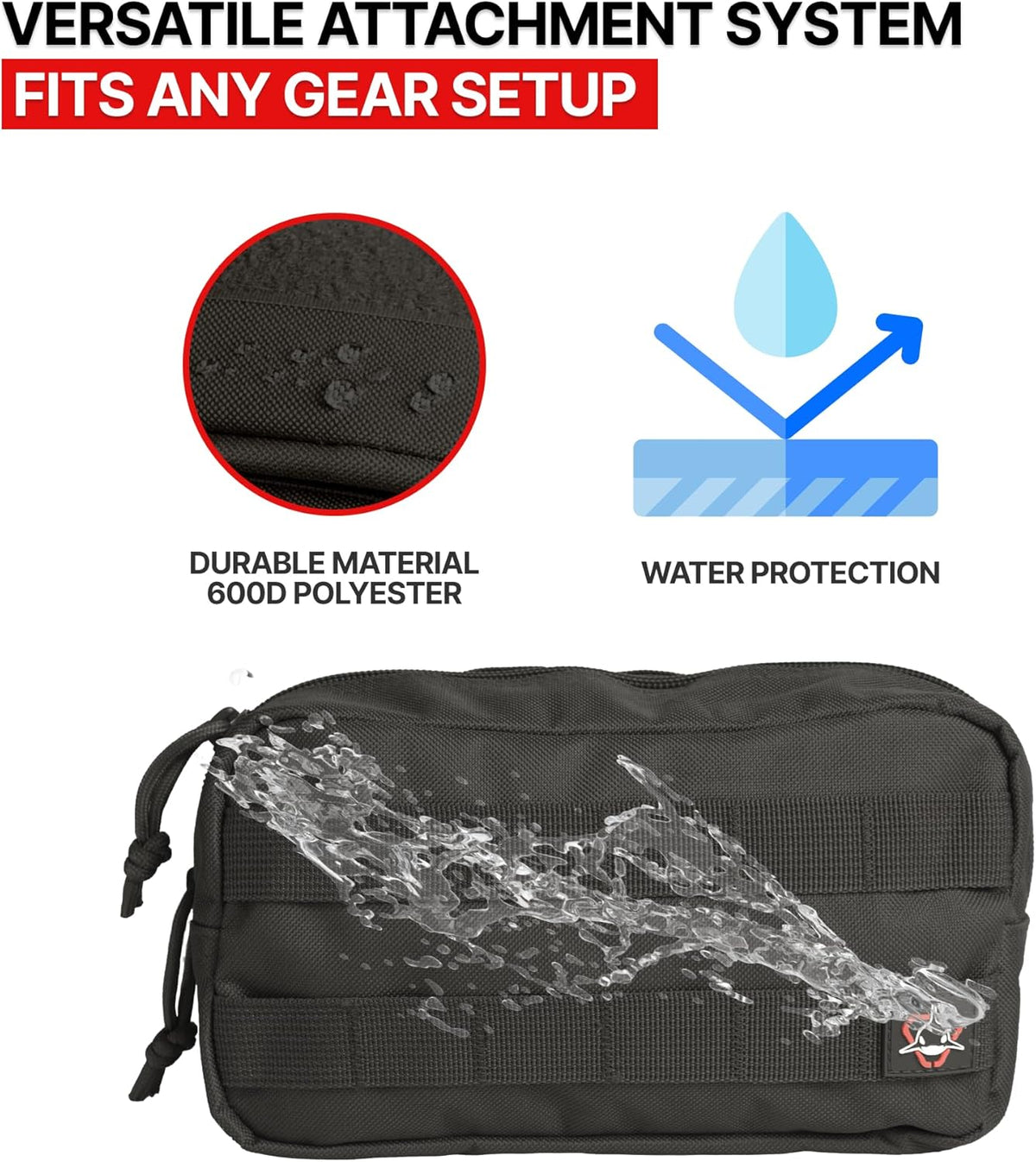 Orca Tactical Multi-Purpose Molle Admin Pouch - Horizontal Zippered Utility EDC Waist Bag Organizer