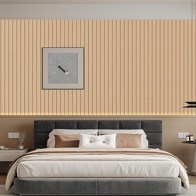 Arthome Peel and Stick Slat Wall Panels 15.7 "x120, Self-Adhesive PVC Wood