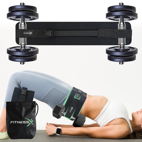 FitnessX Premium Hip Thrust Belt for Dumbbells Heavy, Hip Thrust Band for Weights, Glutes, Booty Belt Ideal for Workout, Weighted Belt for Women, Dumbbell Strap for Hip Thruster, Waist Weight Belt