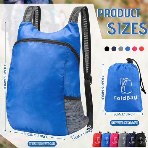 Bulyoou 6 Pack Lightweight Packable Backpack 20L Hiking Daypacks Water Resistant Foldable Backpack for Women Men Travel Camping Cruise Outdoor, 6 Colors