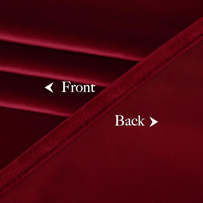 NICETOWN Christmas Red Velvet Curtains and Drapes 102 inches Long, Extra Long