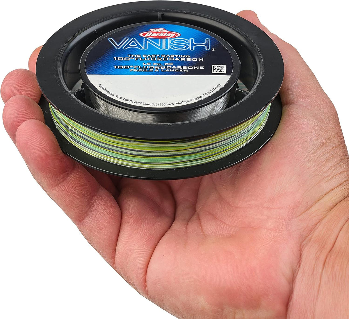 SpiderWire Ultracast Braid Vanish Fluorocarbon Dual Spool, 15lb Aqua Camo Braid with 30lb Clear Fluoro Leader, 164yd | 150m