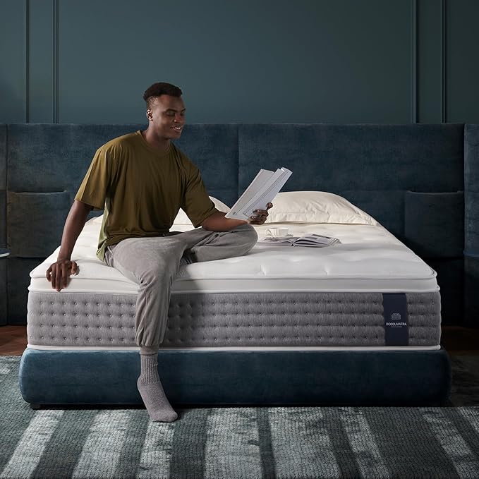 King Mattress 12 Inch,Medium Firm Hybrid with Memory Foam& Individually Wrapped Pocket Coils for Support,CertiPUR-US Certified,Fiberglass-Free