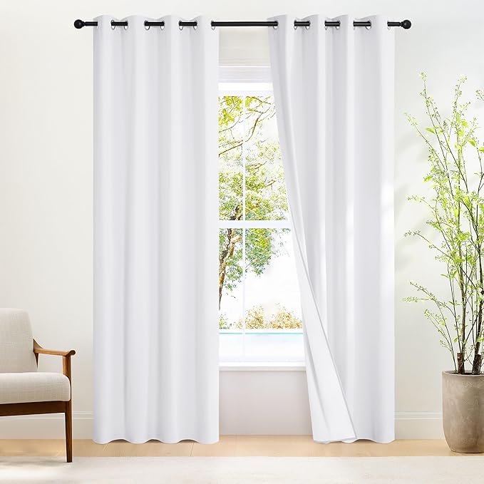 NICETOWN 100% Blackout Door Curtain 80 inch Thermal Insulated Room Darkening