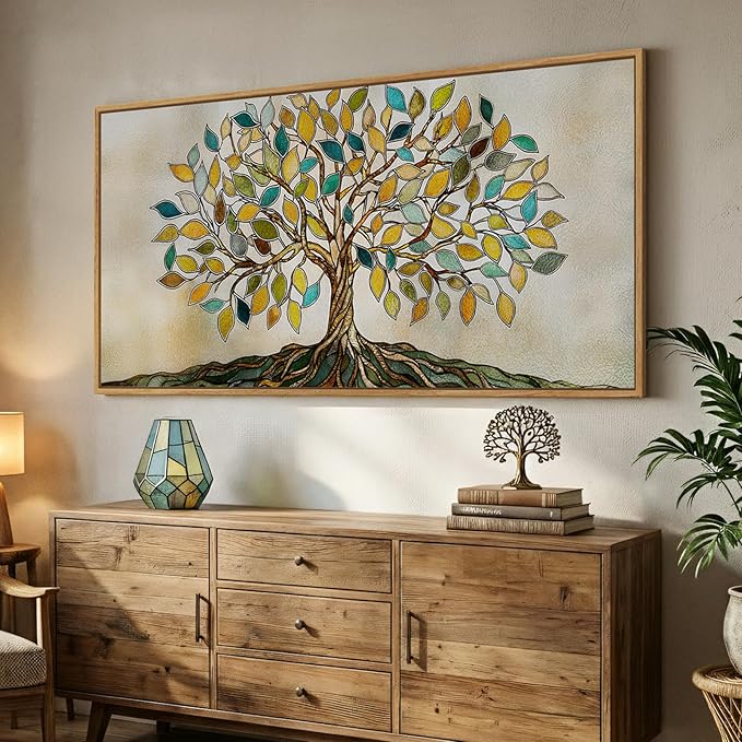 Large Framed Tree of Life Wall Art