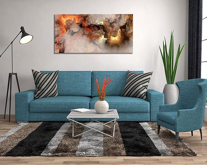 YYYYHPP YP1062 Abstract Clouds Modern Wall Art Decor Orange Abstract Poster Art abstract wall art for living room Bedroom Kitchen Home and Office Wall Decor