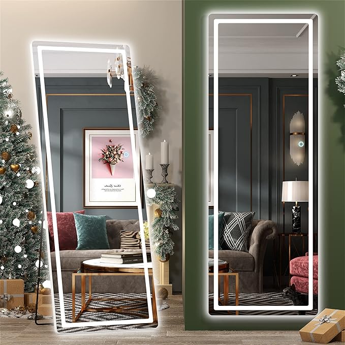 Hasipu Full Length Mirror with Lights, Full Body Dressing Standing, Hanging