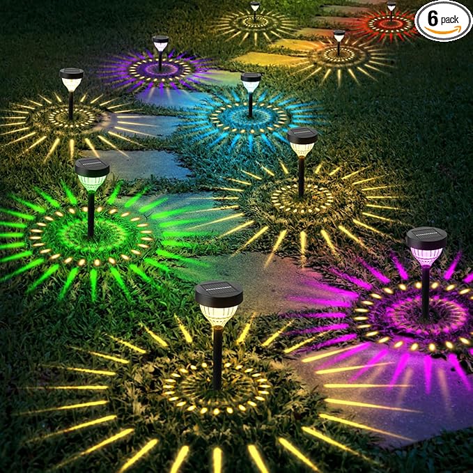 Vangue Solar Lights Outdoor Garden, 2025 New Dynamic Running Light, IP65 Waterproof Dual-Mode Solar Powered Outdoor Lights for Pathway Lawn Patio Yard Landscape Driveway (6)