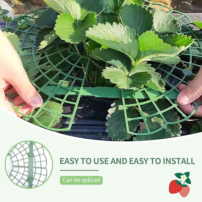 5 Packs Strawberry Supports - Reusable Strawberry Plant Stand Waterproof Growing Frame Plastic Fruit Tray Protectors Sturdy Strawberry Growing Racks to Keep Strawberries Off Mold, Rot and Dirt