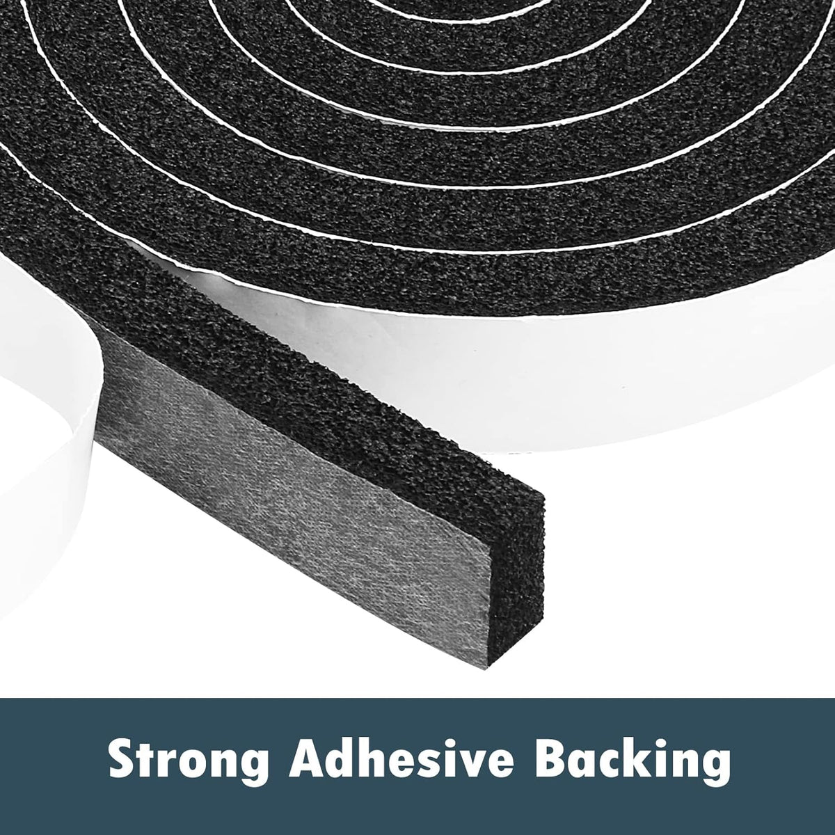 YIJUHOU Weather Stripping Door Seal Window Air Conditoner Insulation Foam Seal Tape Black Open Cell Door Seal Strip (1IN*1/2IN*13FT)