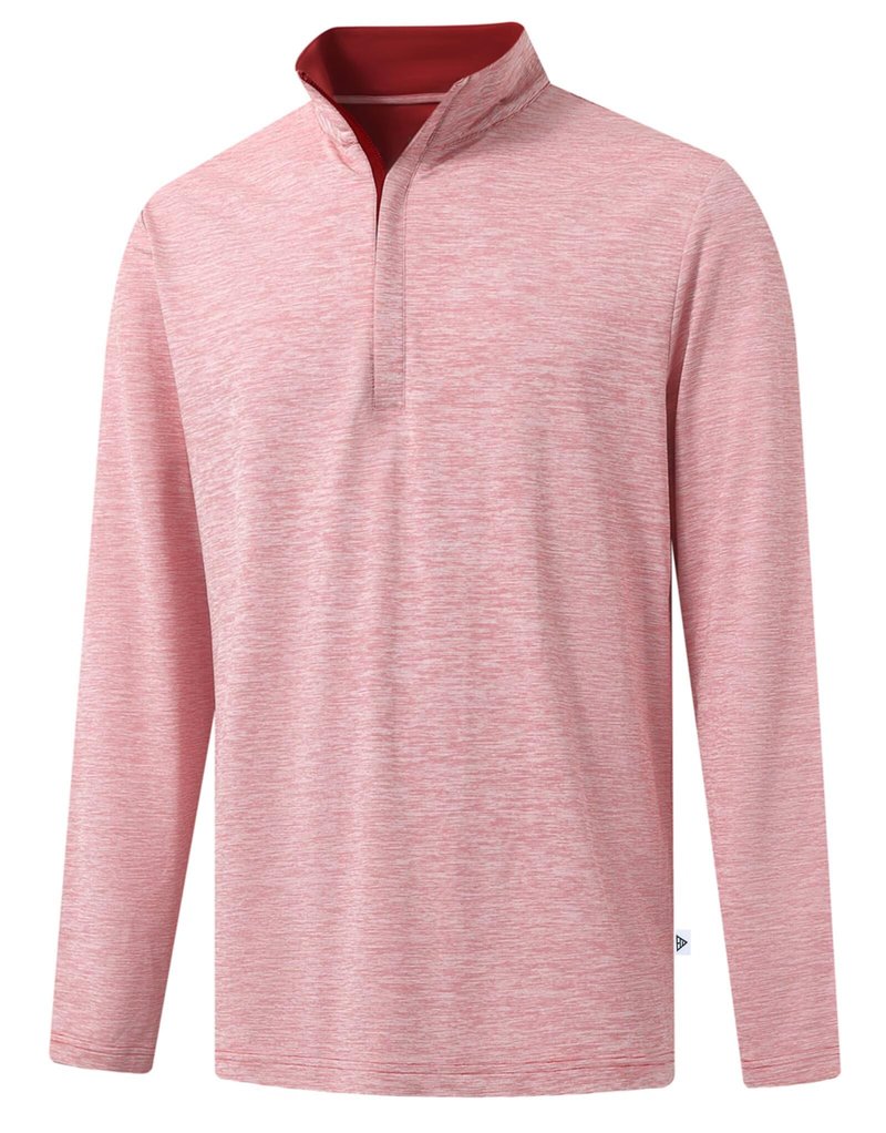 M MAELREG Sweatshirts for Men Pullover Performance Mock Neck Pin Stripe Heather Athletic Golf 1/4 Zip Pullover Mens