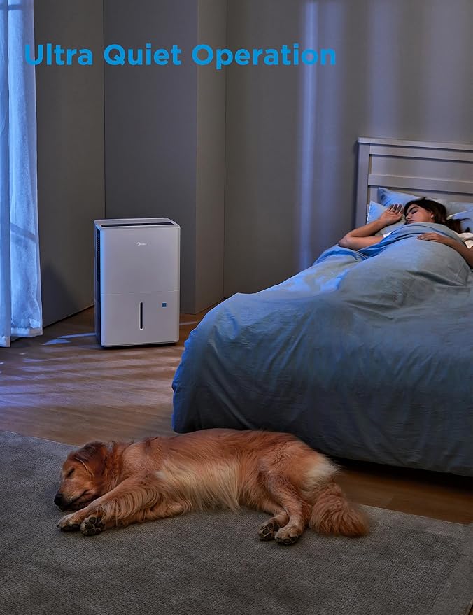 Midea 3,000 Sq. Ft. Energy Star Certified Dehumidifier With Reusable Air Filter 35 Pint - Ideal For Basements, Large & Medium Sized Rooms, And Bathrooms (White)