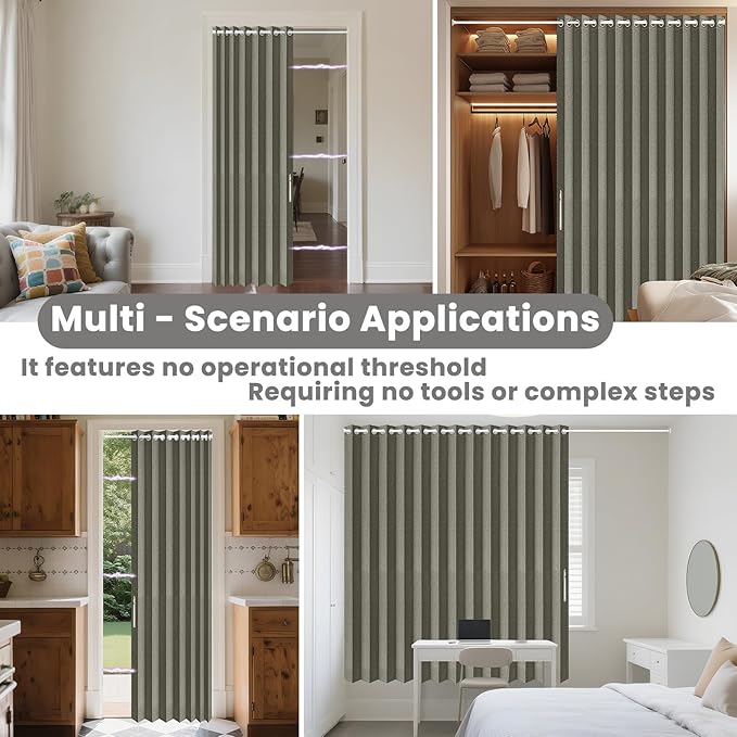 AJAZZ Blackout Accordion Door Curtain