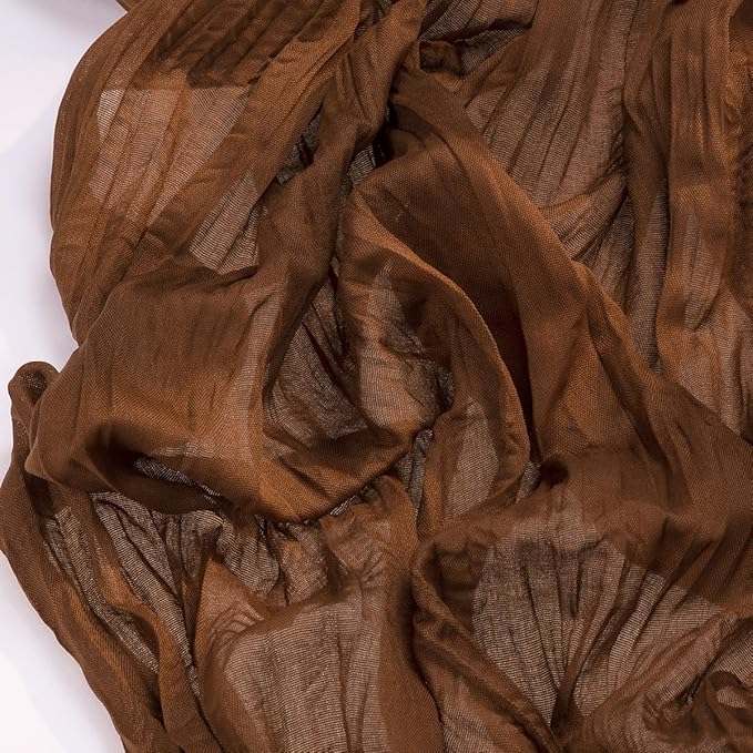 Socomi 10pcs Brown Coffee Cheesecloth Table Runner Boho Rustic Gauze 120 inch 10FT Cheese Cloth Runner for Wedding Party Baby Shower Birthday Home Decor Holiday Decorations