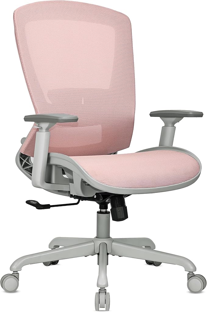 ELABEST Mesh Office Chair,Ergonomic Computer Desk Chair,Sturdy Task Chair- Adjustable Lumbar Support & Armrests,Tilt Function,Comfort Wide Seat,Swivel Home Office Chair