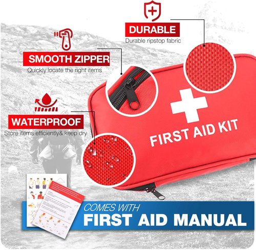 First Aid Kit | 194-Piece Emergency Kit for Hiking, Camping, and Outdoor Survival - Compact & Versatile
