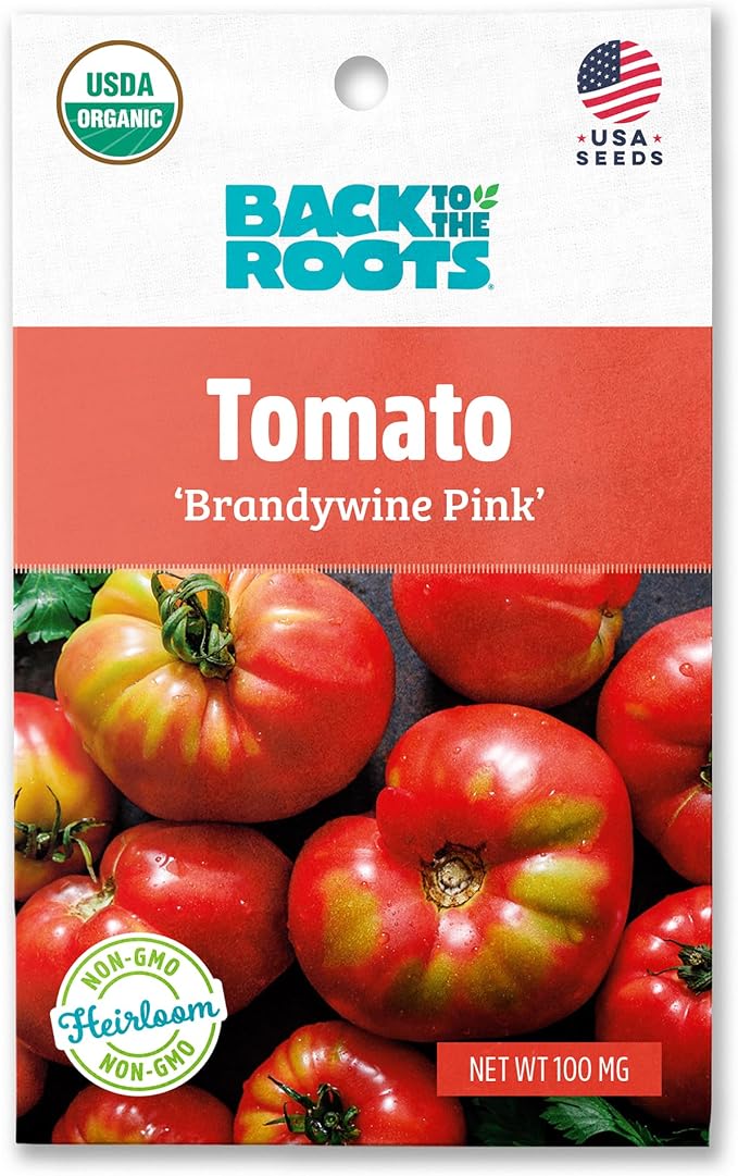 Back to the Roots 100% Organic Seed Packet - Tomato 'Brandywine Pink' 100mg